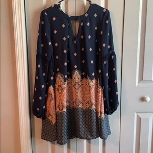 Blue and coral dress